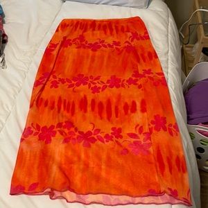 Elastic Hawaii pattern skirt!!